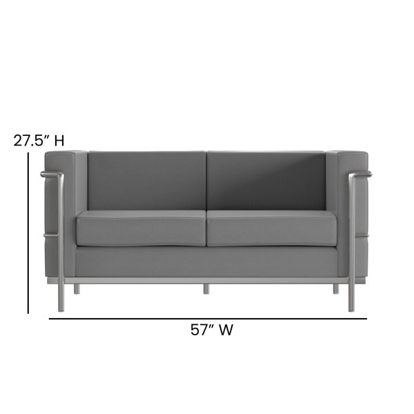 Hercules Regal Series Contemporary LeatherSoft Loveseat with Encasing Frame